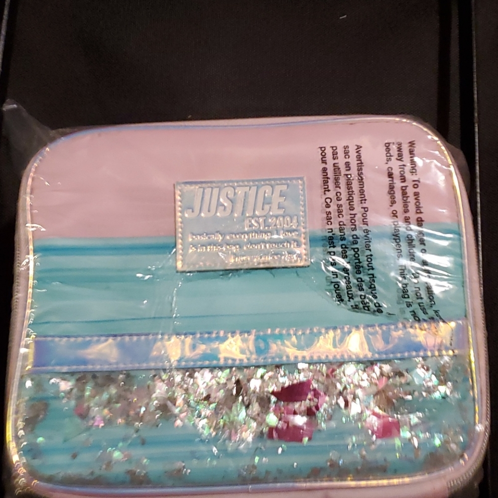 nwt Justice lunchbox pink glitter shake